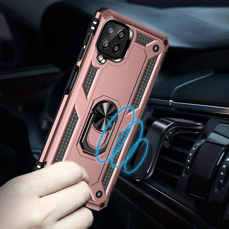 Protectores para celular  para Samsung  A22 4G Funda reforzada con anillo v2 Rosa